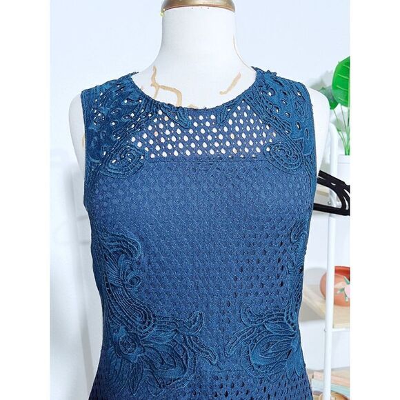 Maurices Navy Blue Eyelet Mini Dress - Picture 2 of 6